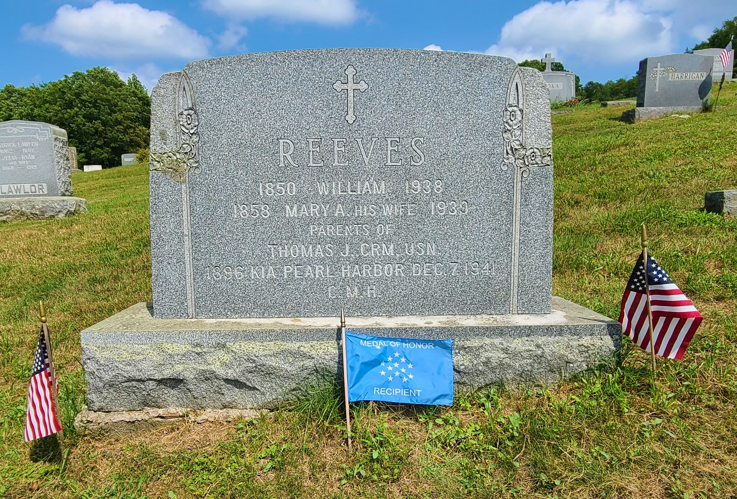 CHIEF RADIOMAN THOMAS JAMES REEVES; U.S. NAVY – Honor Norwalk CT veterans